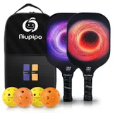 niupipo Pickleball Paddles Set of 2 - Orange+Purple