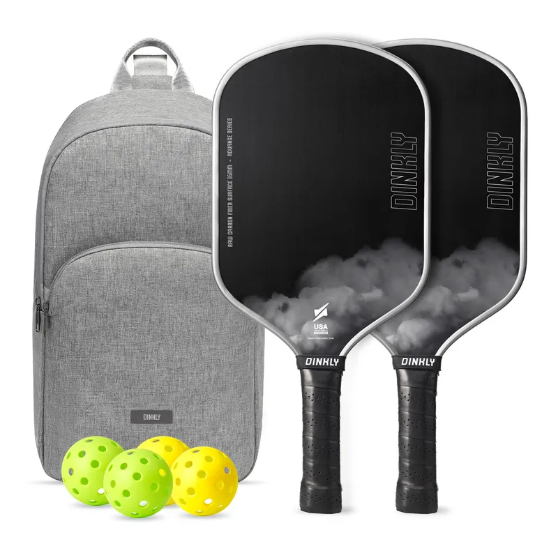 Dinkly Raw Carbon Pickleball Paddles Set of 2