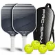 PRO-SPIN Carbon Fiber Pickleball Paddles 2-Player Set | White