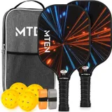 MTEN Pickleball Paddles Set - Black Red (2 Paddles)