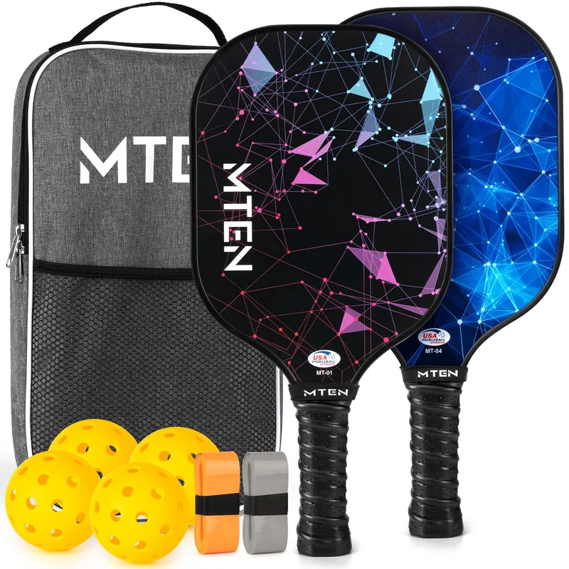 MTEN Pickleball Paddles Set of 2 - BlackBlue