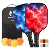 niupipo Pickleball Paddles Set of 2 - Blue-Red