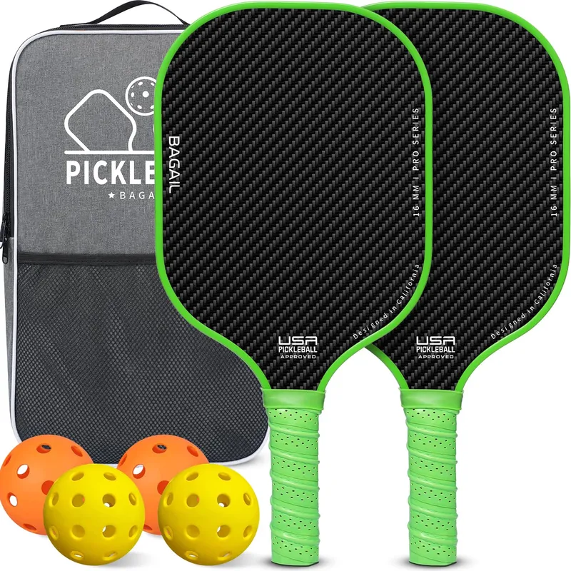 BAGAIL Green 2-Pack pickleball paddle set