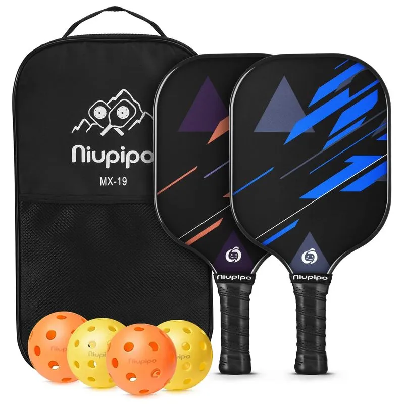 niupipo Pickleball Paddles Set of 2 - Blue and Orange