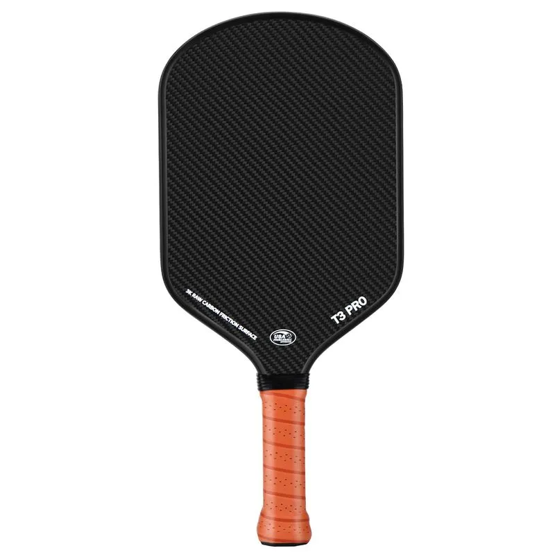 HVQ Carbon Fiber Pickleball Paddle showing the 3K raw carbon texture