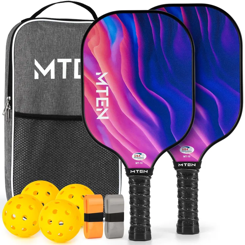 MTEN Pickleball Paddles Set (Pink Black, 2-Pack)