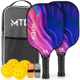 MTEN Pickleball Paddles Set (Pink Black, 2-Pack)