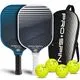 PRO-SPIN Carbon Fiber Pickleball Paddles 2-Player Set | Blue/White