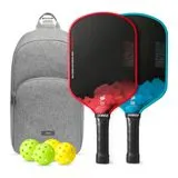 Dinkly Raw Carbon Pickleball Paddles Set of 2