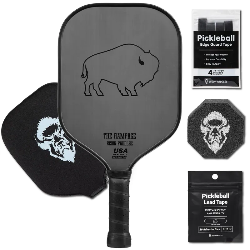 Bison Paddles Carbon Fiber Pickleball Paddle - The Rampage (Control)