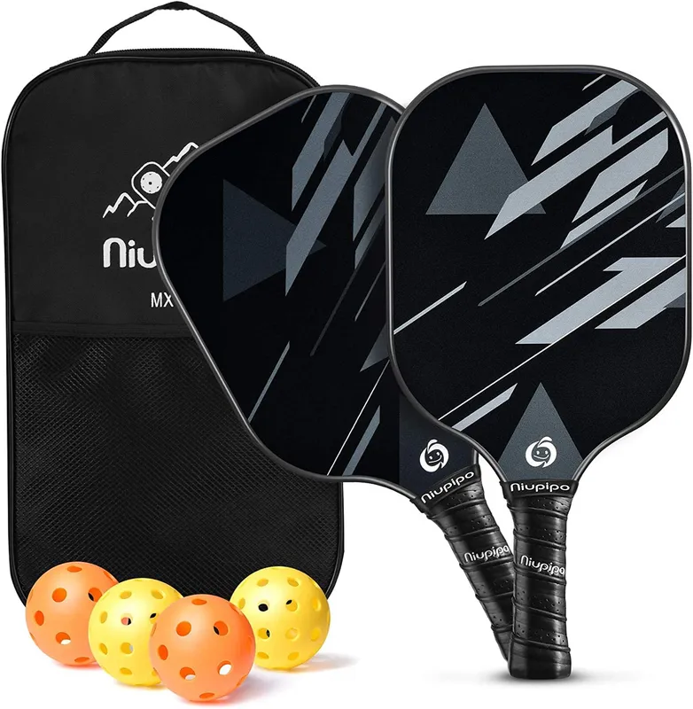 niupipo Pickleball Paddles Set of 2 - Black and Gray