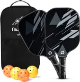 niupipo Pickleball Paddles Set of 2 - Black and Gray